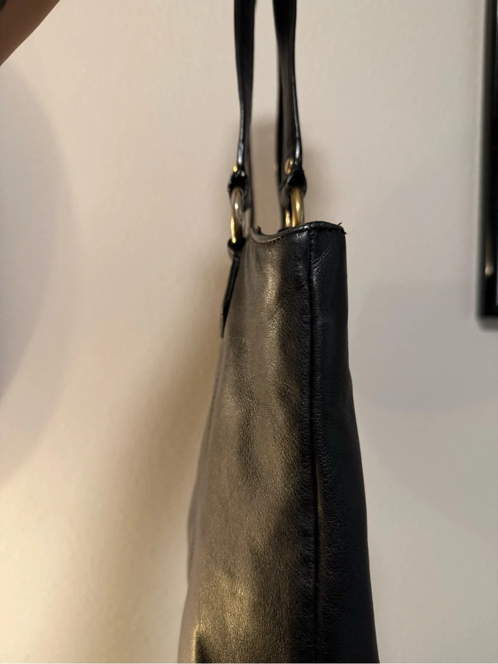 Coach SoHo Tote Leather Shoulder Tote with Gold Hardware